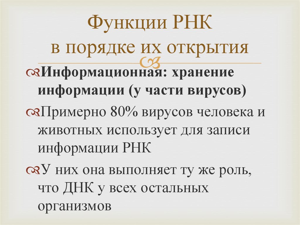 Рибонуклеиновая кислота функции