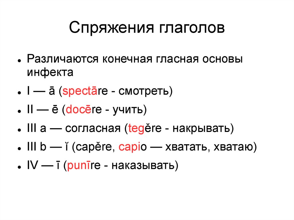 Лица глаголов в латинском языке