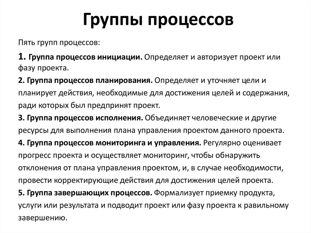 Группа процессов управления координация ресурсов для достижения целей проекта