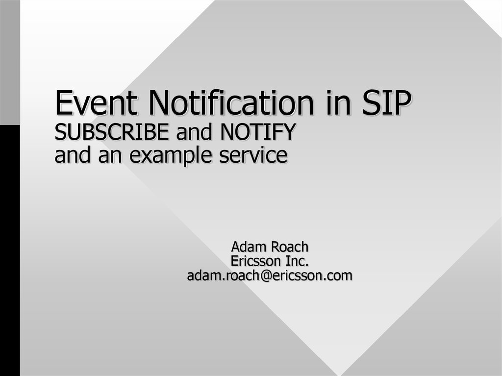 Notify events. SIP Subscribe.