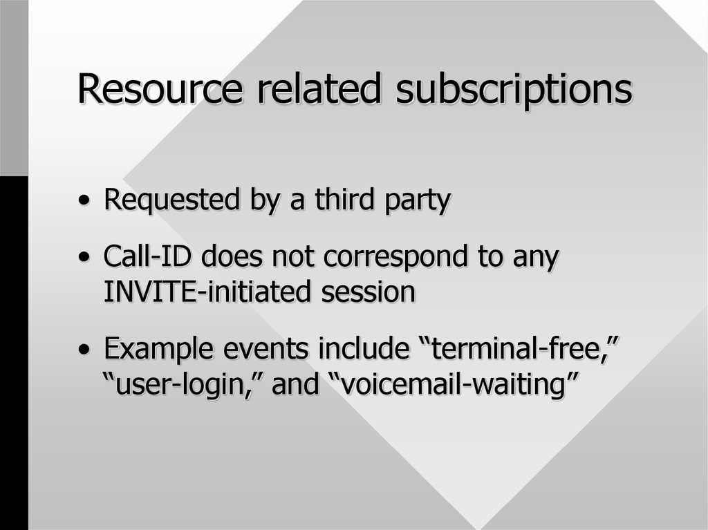 Resource related subscriptions