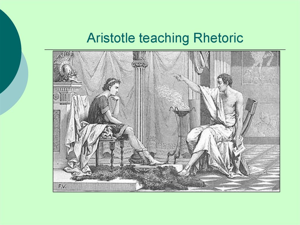 Aristotle teaching Rhetoric