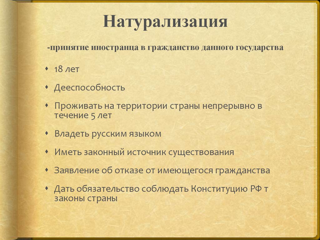 Натурализация человека