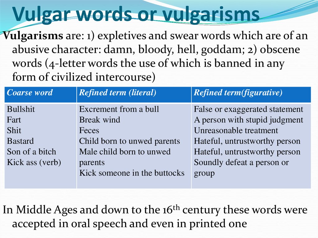 Vulgar Language Meaning