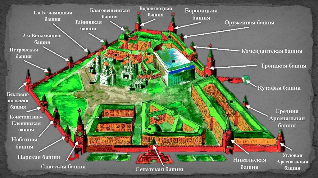 Троицкая башня московского кремля фото на карте кремля