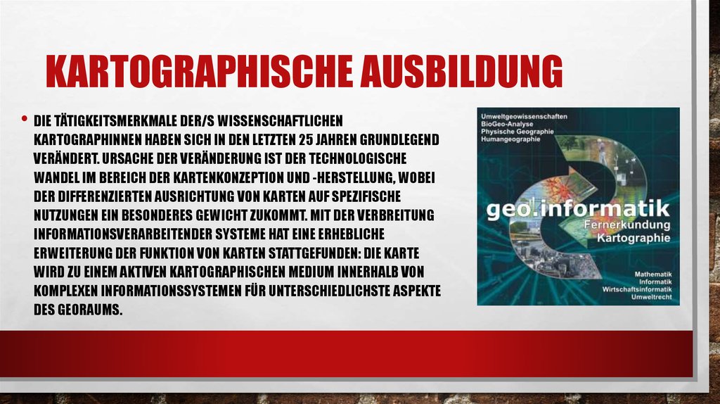 Kartographische Ausbildung