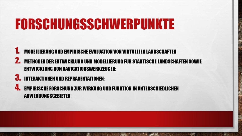 Forschungsschwerpunkte