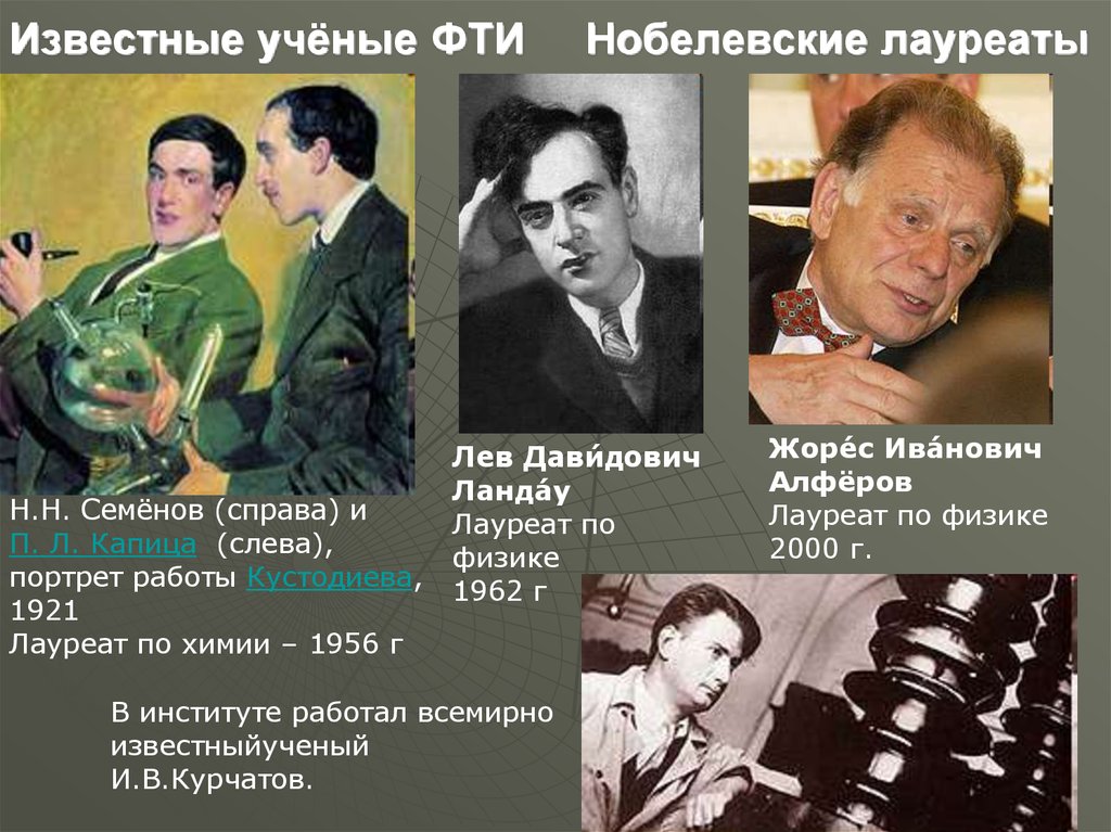 Советские ученые удостоились и лично получили. Советские Нобелевские лауреаты. Портреты советских ученых.