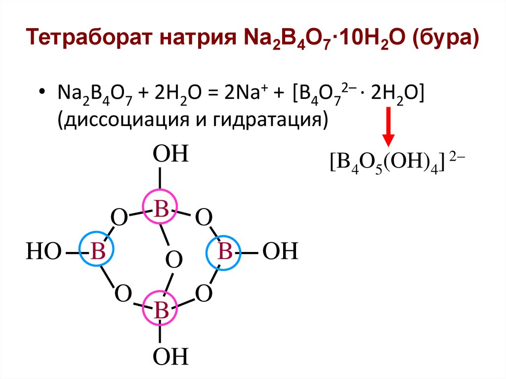 Тетраборат натрия Na2B4O7·10H2O (бура)