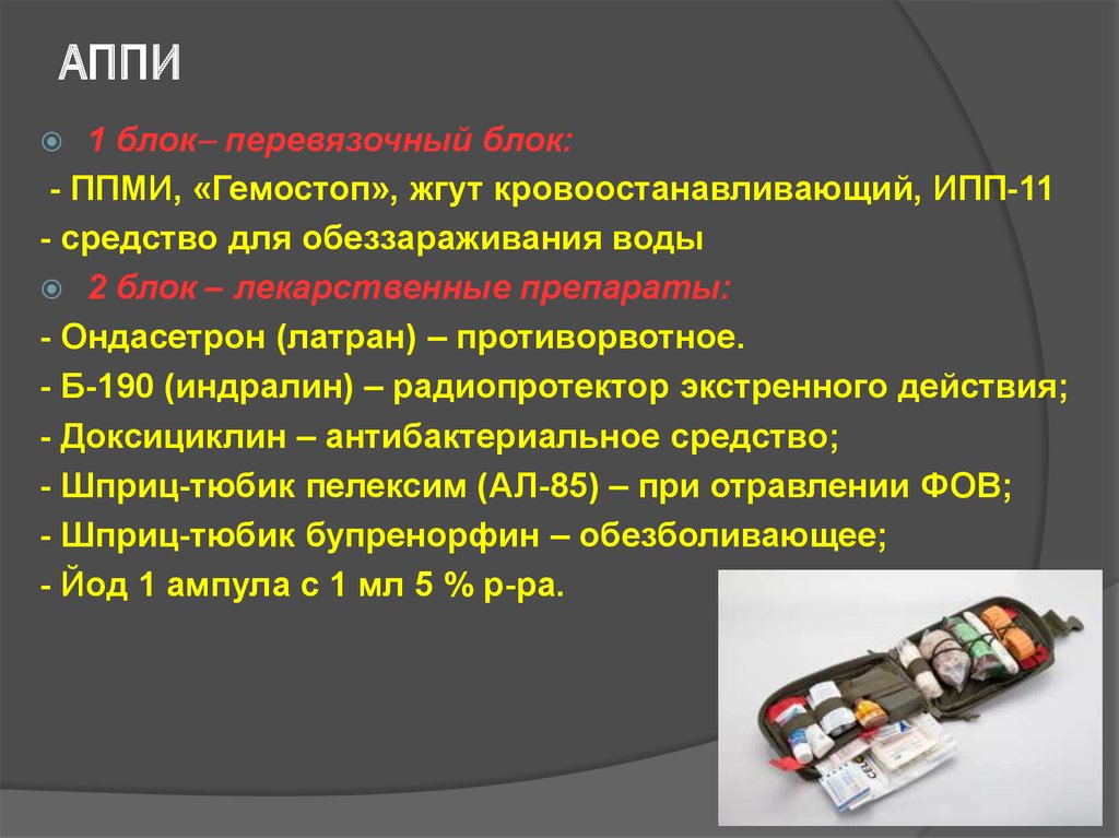 Аппи. Аппи аптечка. Б-190 радиопротектор. Аптечка первого эшелона. Аптечка первой помощи индивидуальная состав.