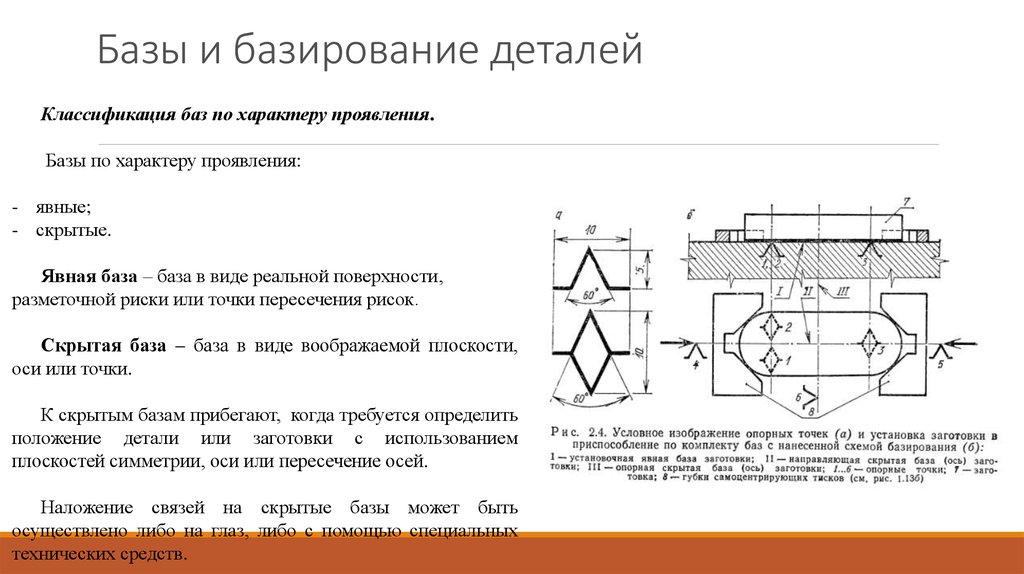 Технологическая база на чертеже