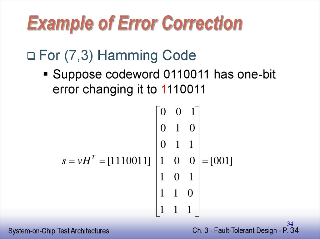 Example of Error Correction
