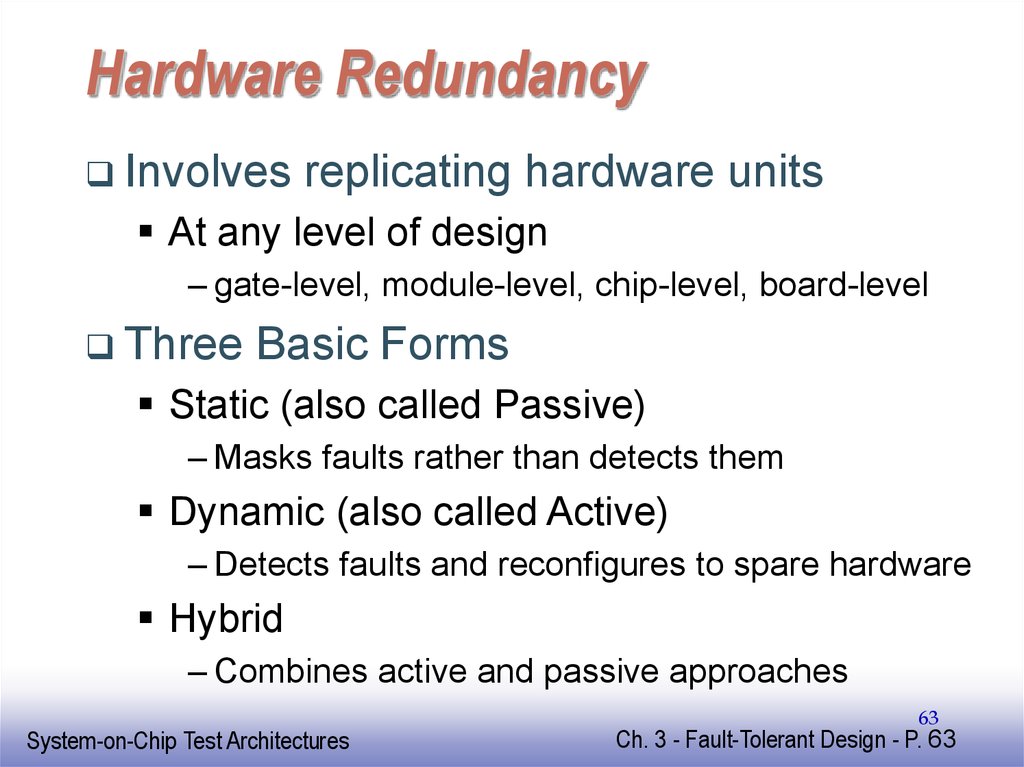 Hardware Redundancy
