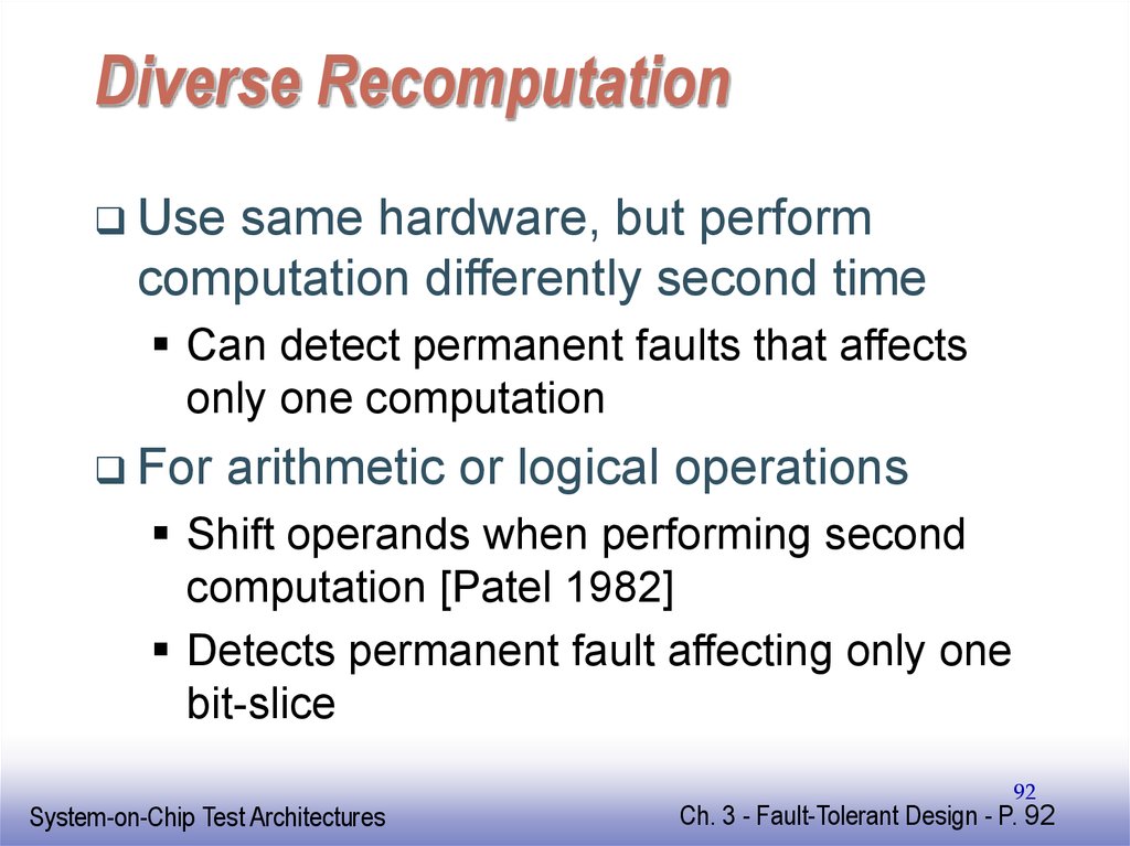 Diverse Recomputation