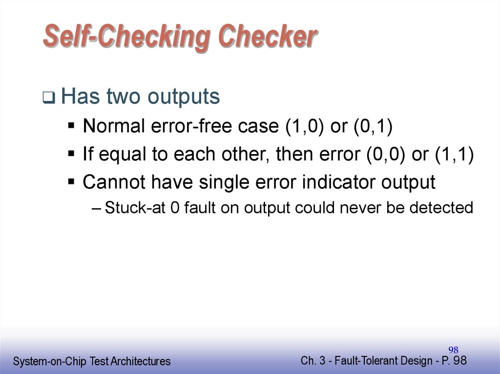 Self-Checking Checker