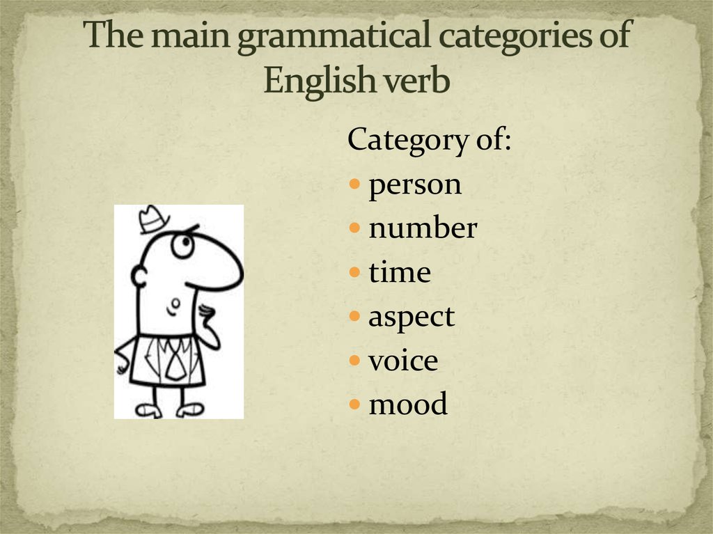 The Notion Of Grammatical Category The Grammatical Category Of English 