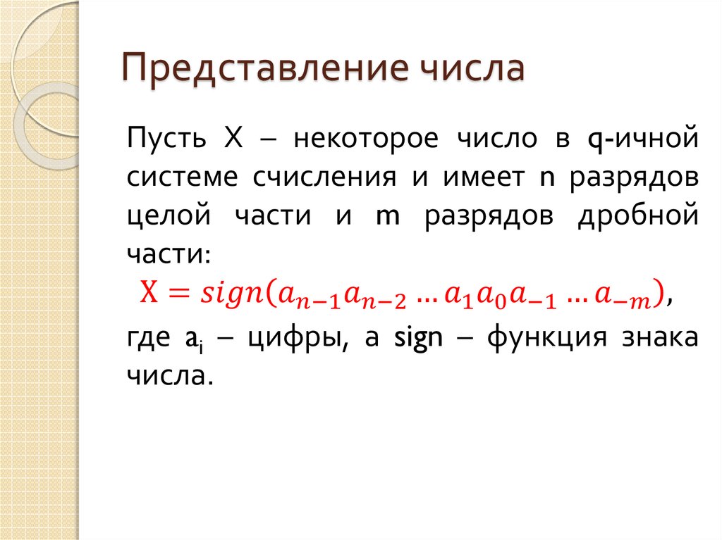 Представление числа