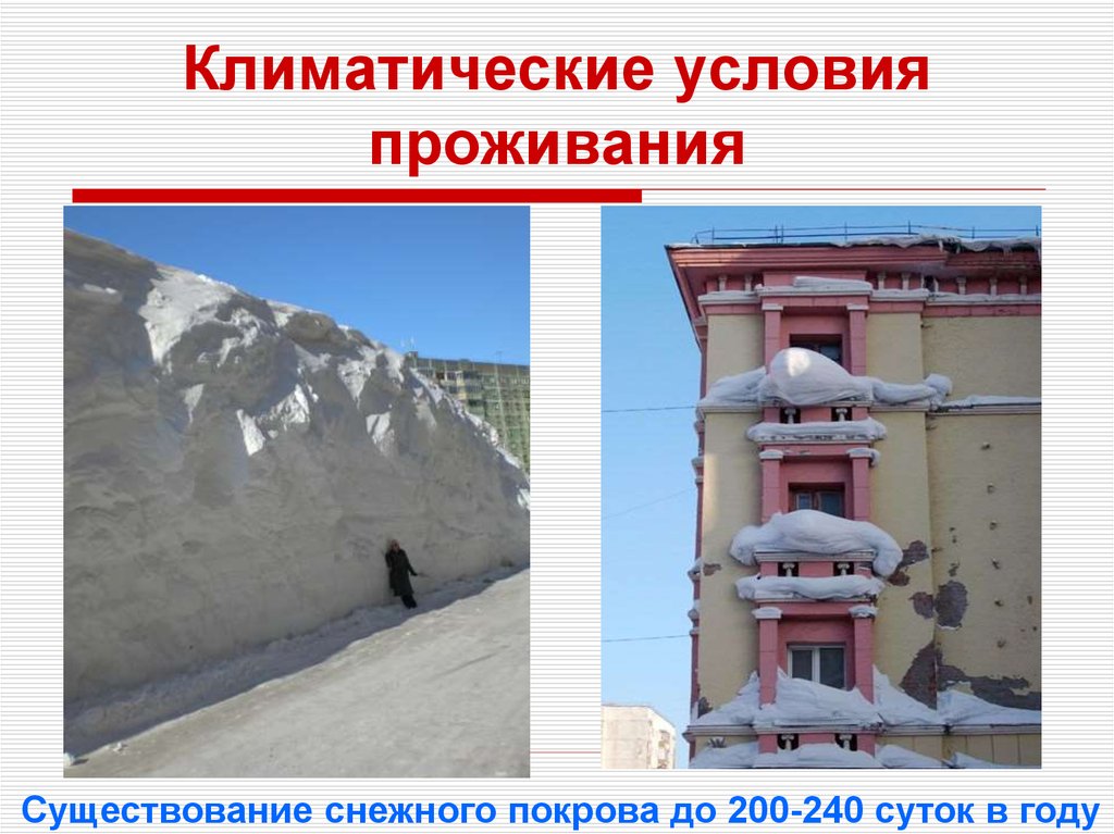 Климатические условия проживания