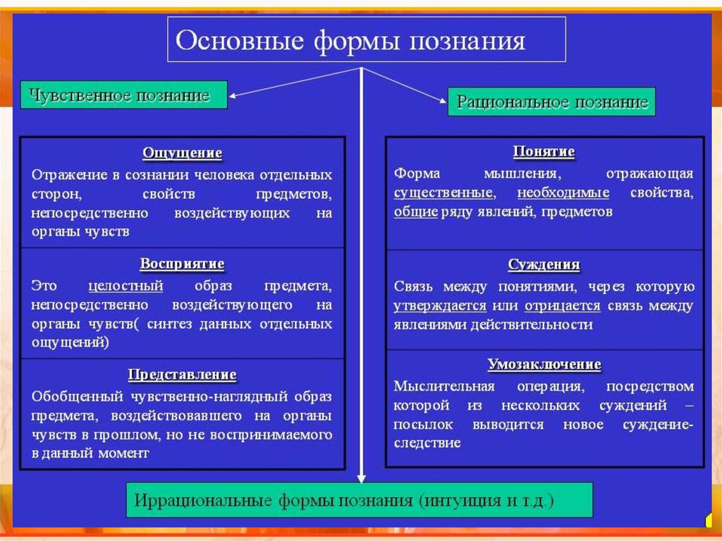 Формы познания схемы