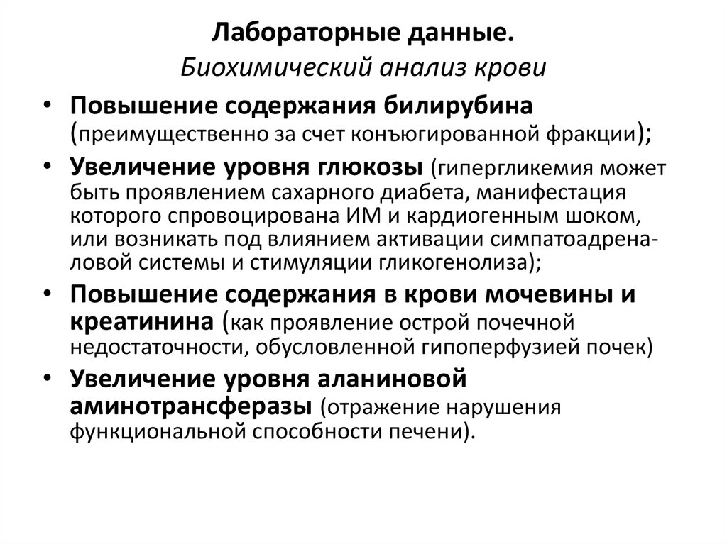 Острая сердечная недостаточность лабораторные данные. Исследования биохимический конъюгированный. Лабораторная информация. Биохимический анализ крови при ХСН.