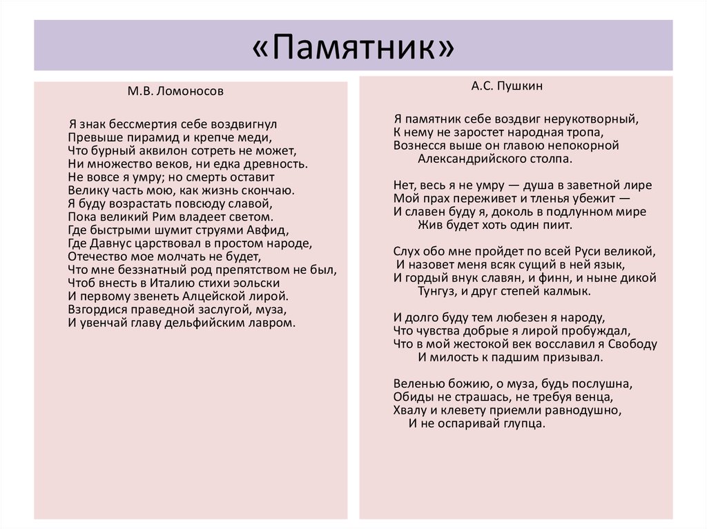 Анализ стихотворения я памятник себе воздвиг пушкин. Памятник Державин Пушкин Ломоносов. Памятник стих Ломоносова. Ломоносов памятник стихотворение. Стихотворение