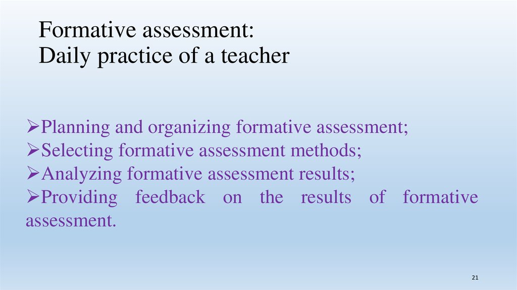 Formative assessment: Daily practice of a teacher