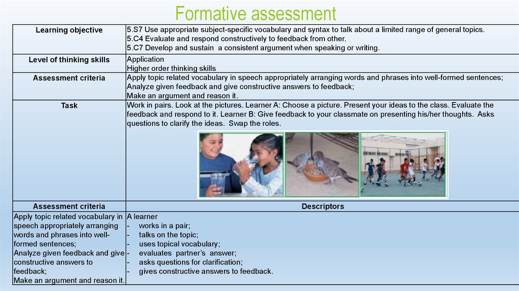 Lesson assessment