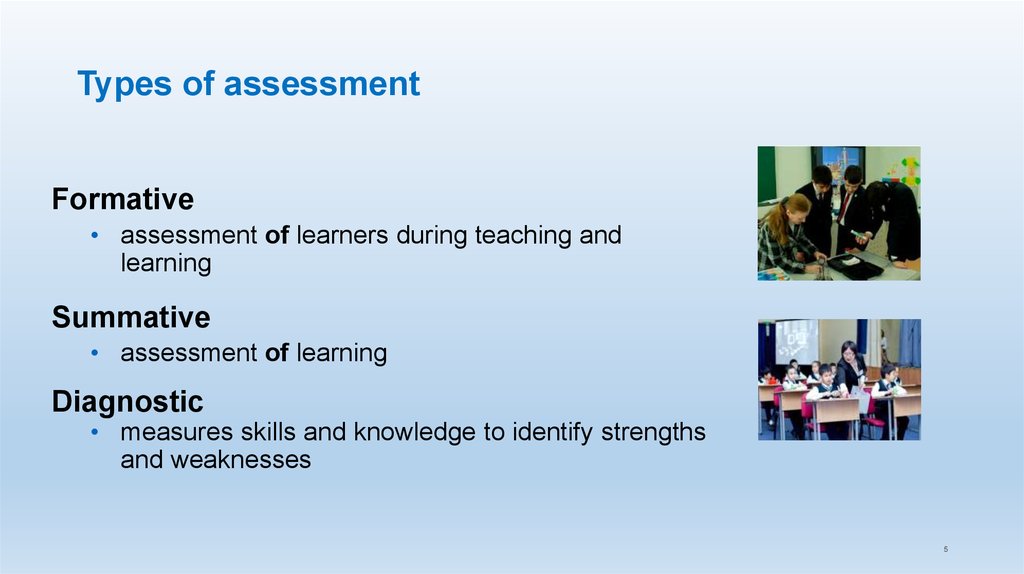 Types of assessment