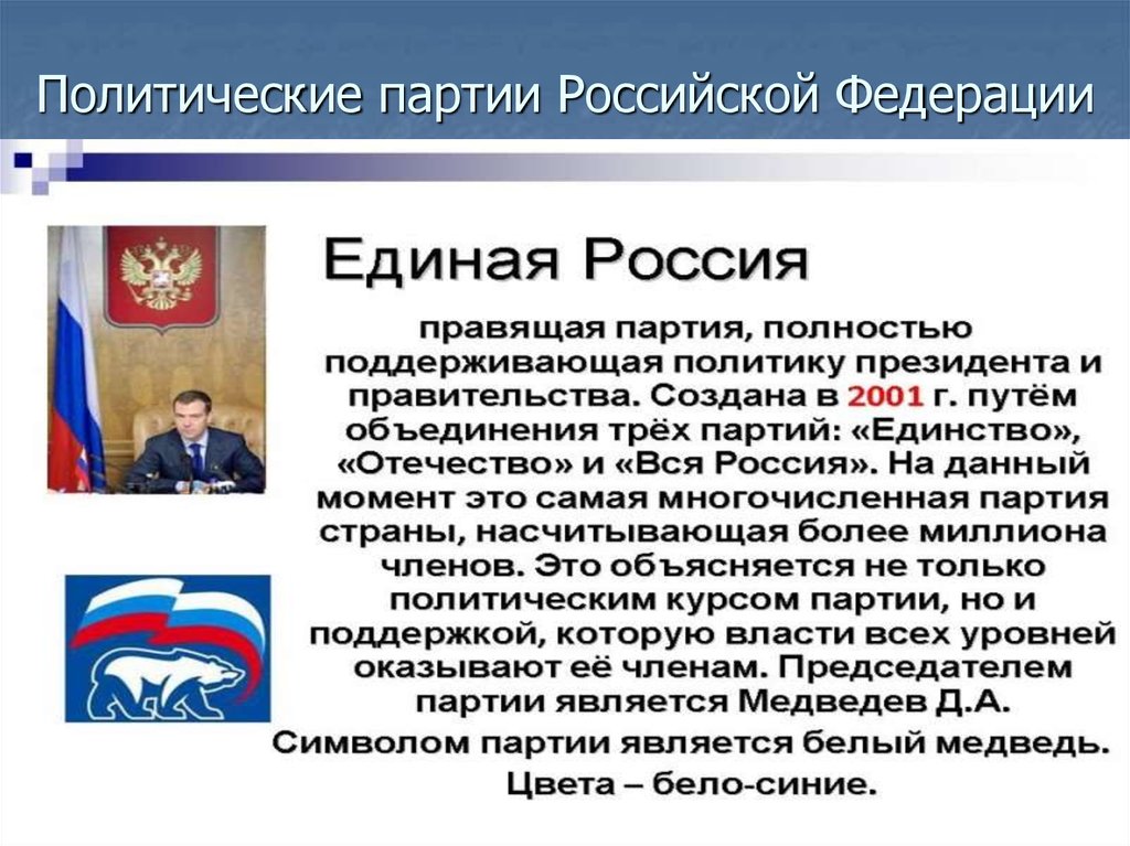 Какой общественно политический. Политические партии Российской Федерации. Политические партии Росси. Характеристика партии Единая Россия. Политическая партия России.