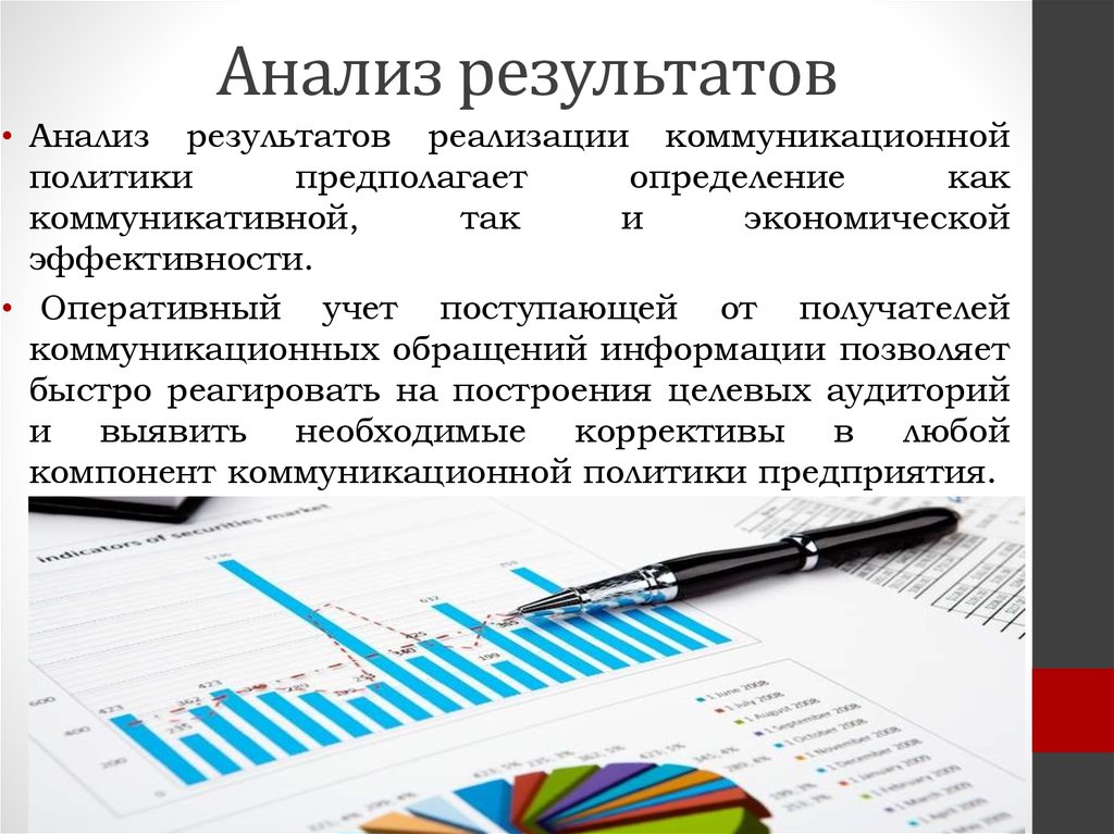 Аналитический политика. Анализ результатов работы. Коммуникационная политика предприятия. Анализ результатов картинка.