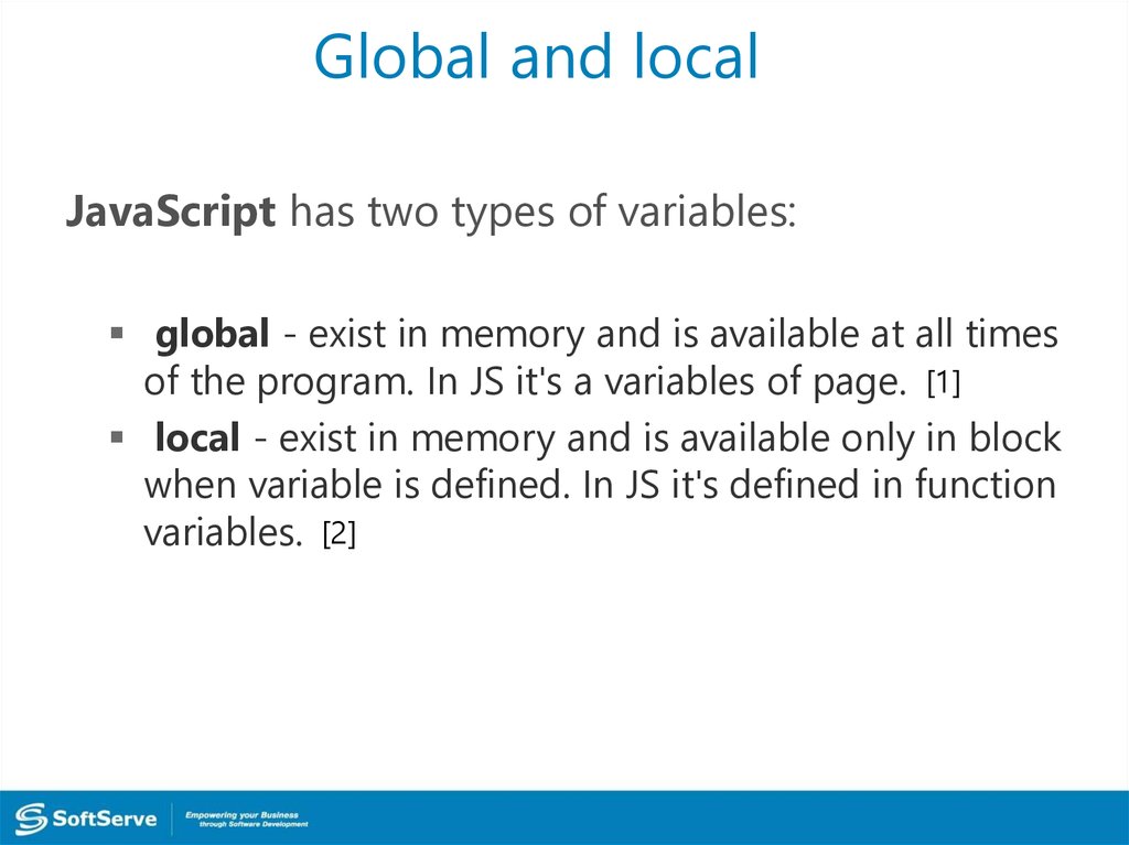 Example Of Local And Global Variable In Javascript