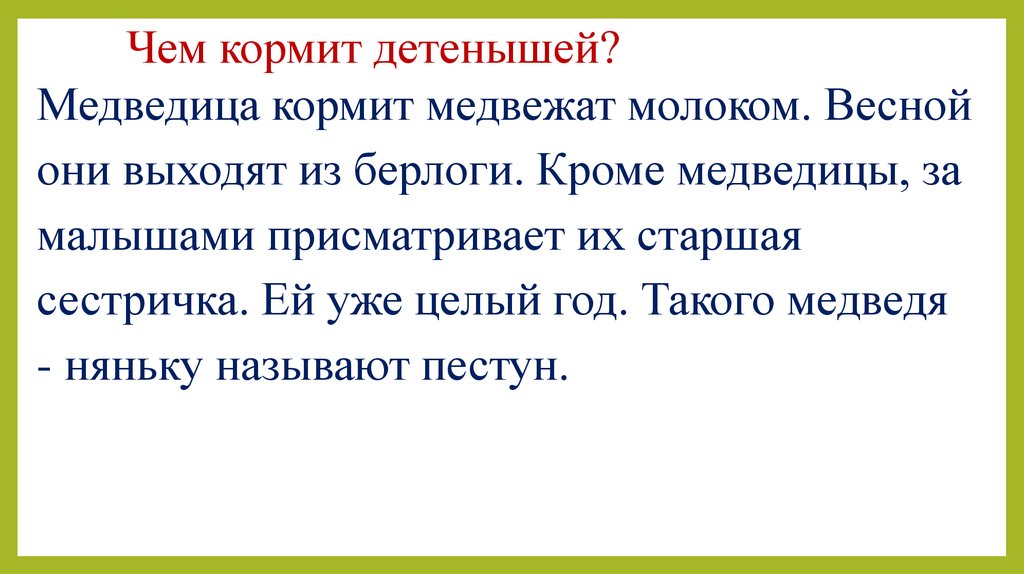 Чем кормит детенышей?