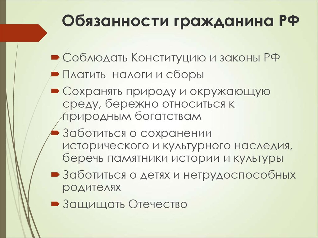 Финансовые обязанности гражданина