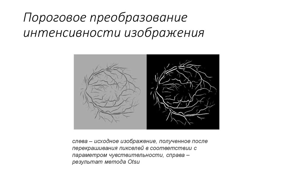 Пороговое преобразование интенсивности изображения