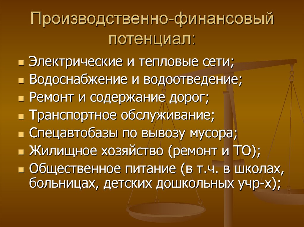 Производственно-финансовый потенциал: