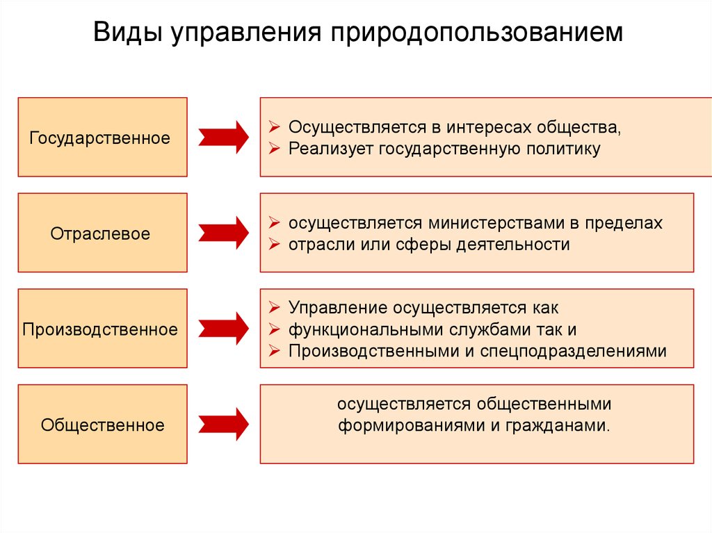 Государственное управление природопользованием схема