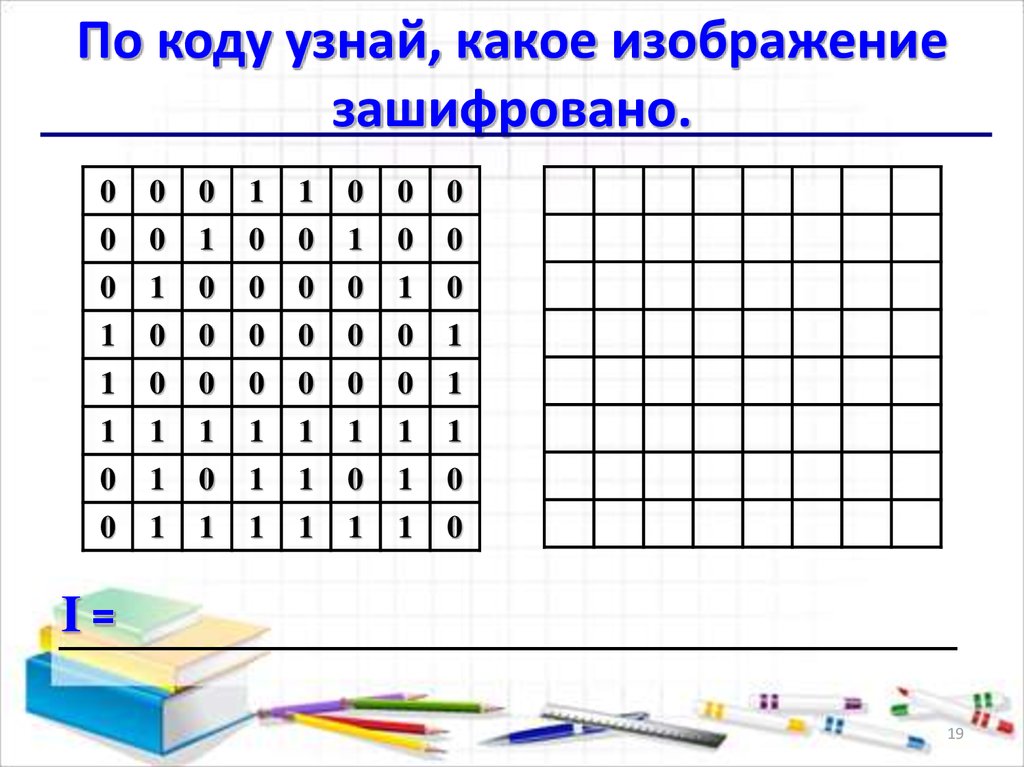 Прочтите зашифрованную запись для этого аккуратно перенесите рисунок на кальку вырежьте квадрат