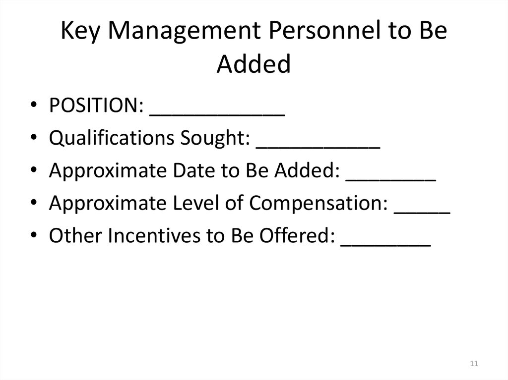 Key Management Personnel to Be Added