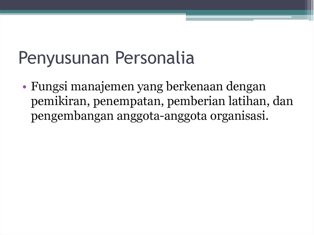 Penyusunan Personalia