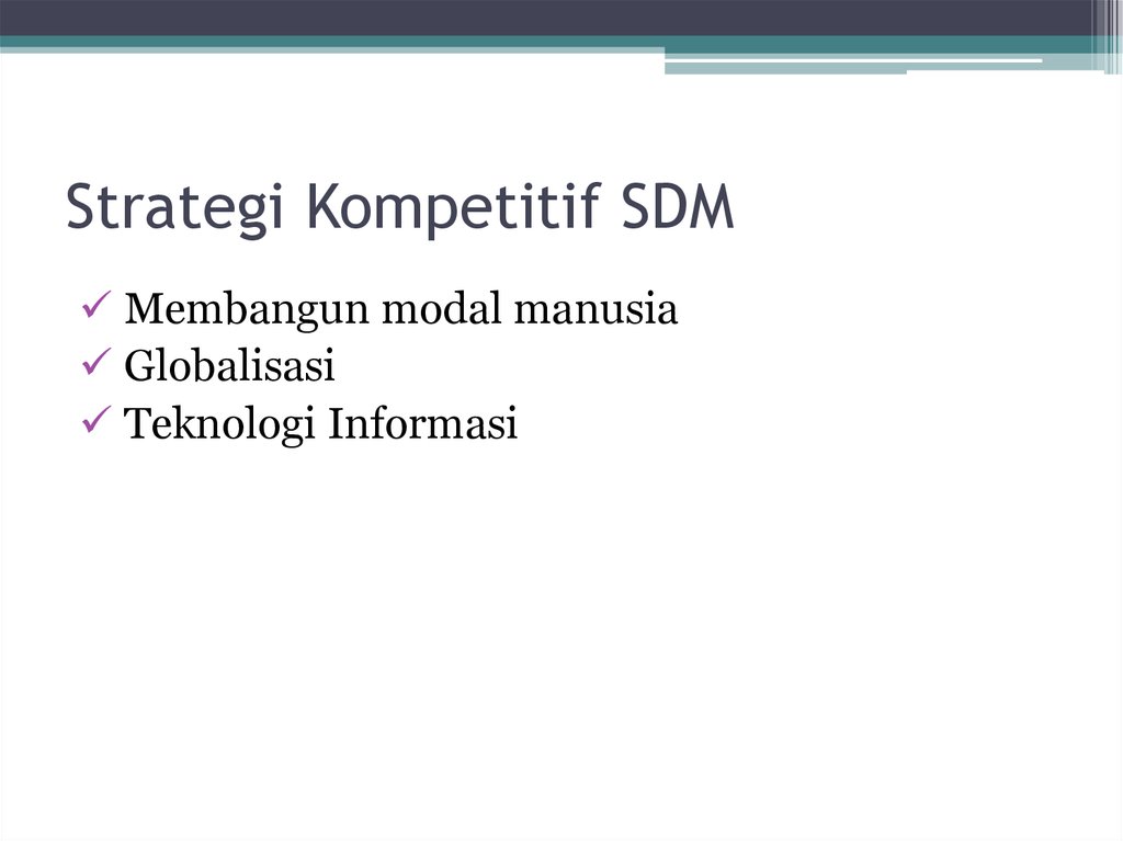Strategi Kompetitif SDM