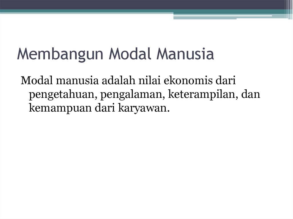 Membangun Modal Manusia