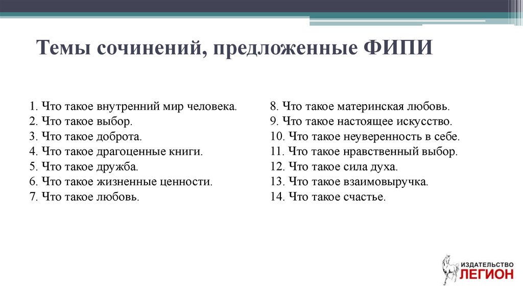 Темы сочинения огэ 2023 русский язык