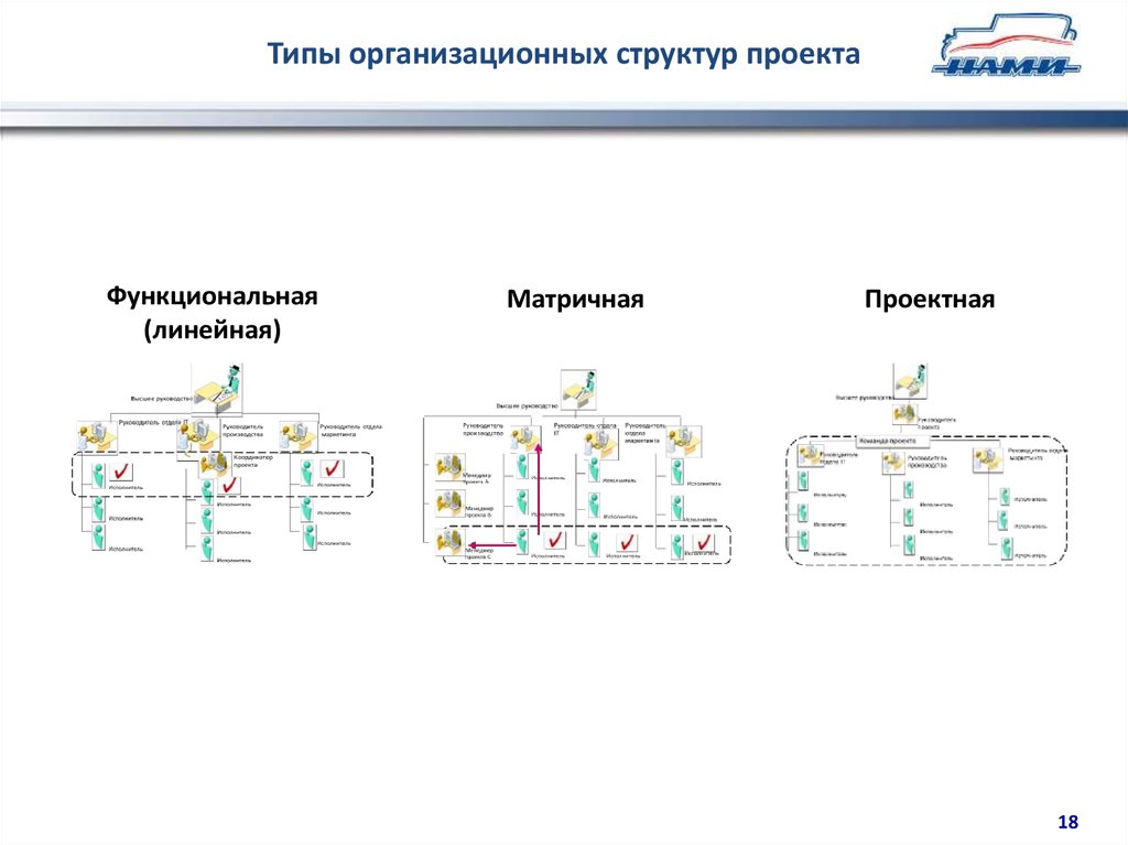 Организационная структура проекта функциональная матричная проектная