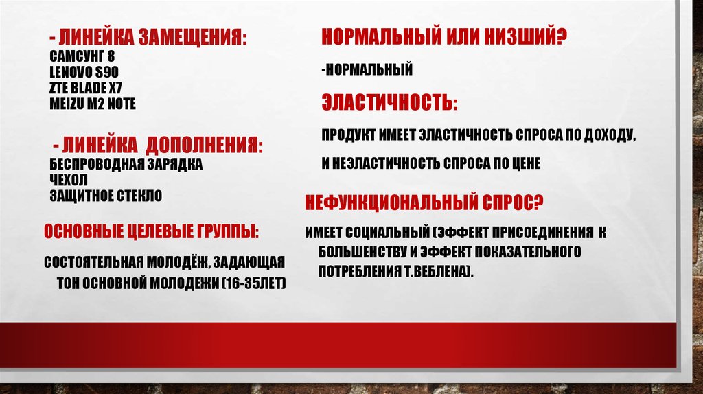 - линейка замещения: Самсунг 8 Lenovo S90 ZTE Blade X7 Meizu M2 Note - линейка дополнения: беспроводная зарядка чехол защитное