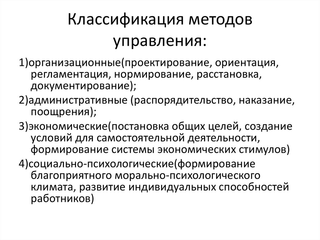 Использование методов управления. Понятие методов управления в менеджменте. Методы управления понятие и классификация. Классификация методов управления и их сущность.. Классификация методов управления в менеджменте.