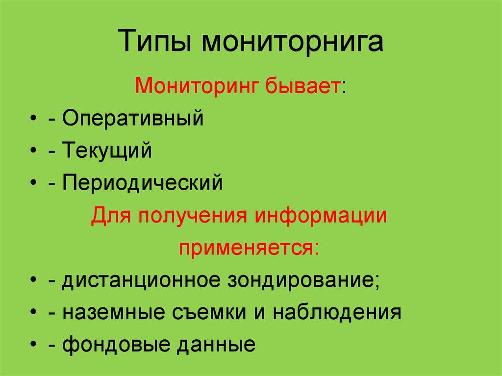 Мониторинг бывает.