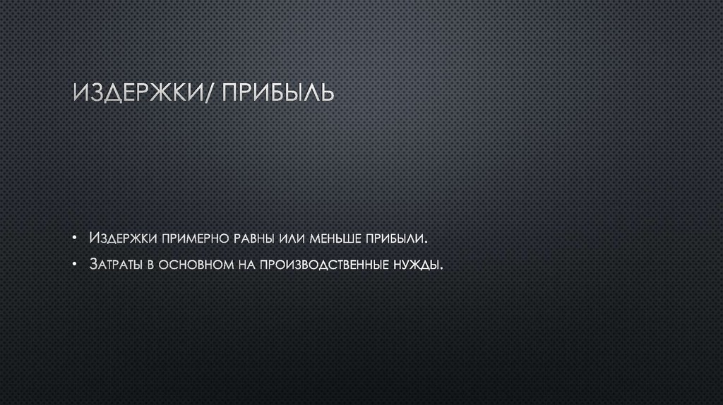 Издержки/ прибыль