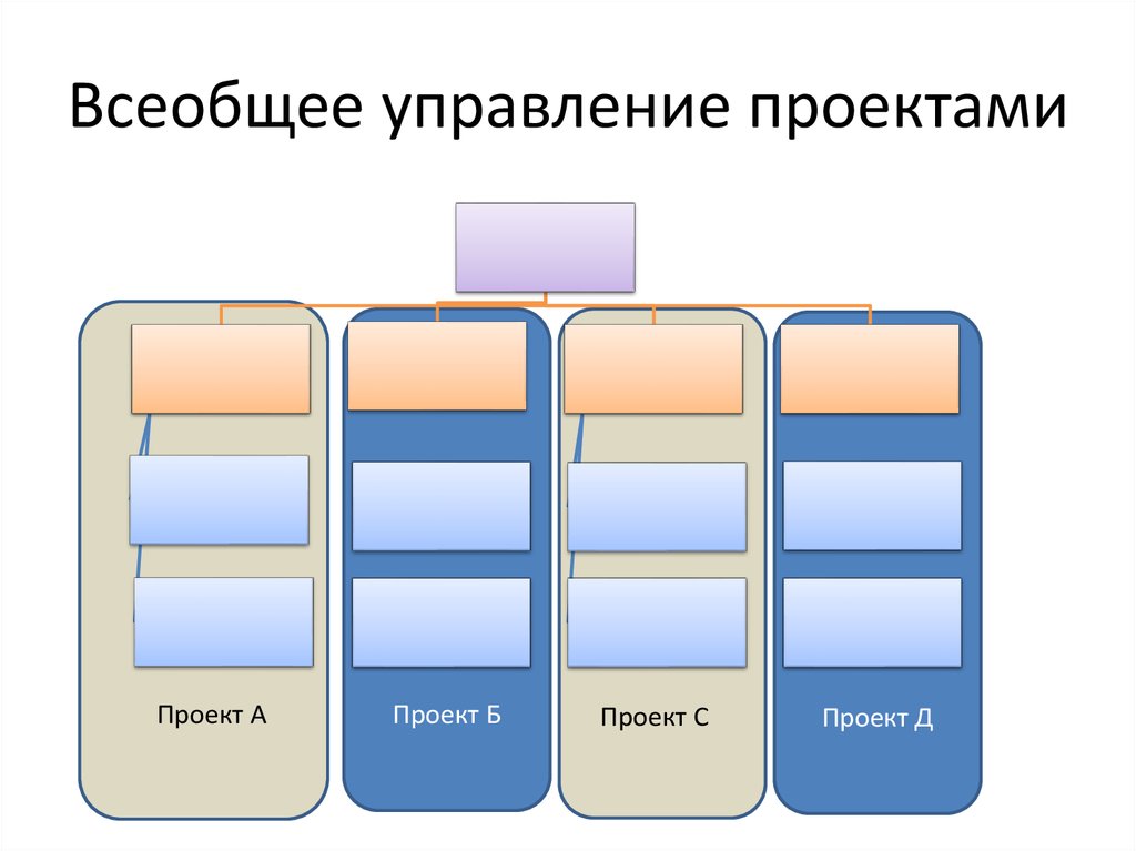 Организационная структура всеобщего управления проектами возникает если