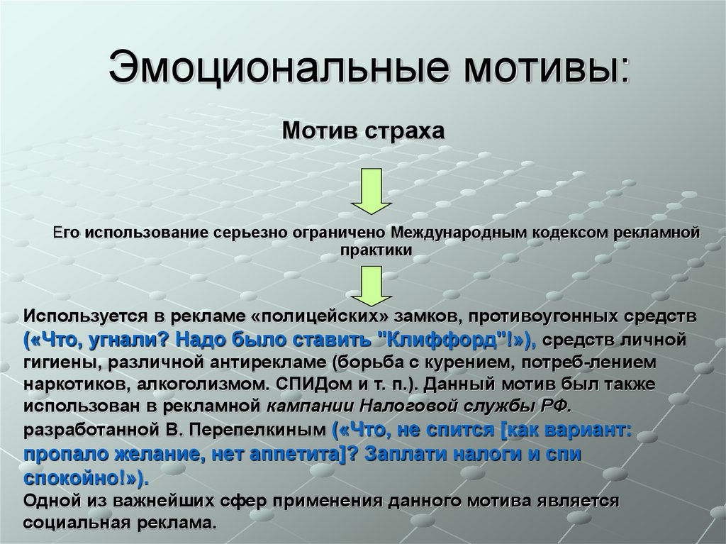 К социальной мотивации относятся