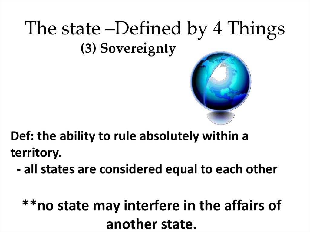 Sovereignty Definition. State definition